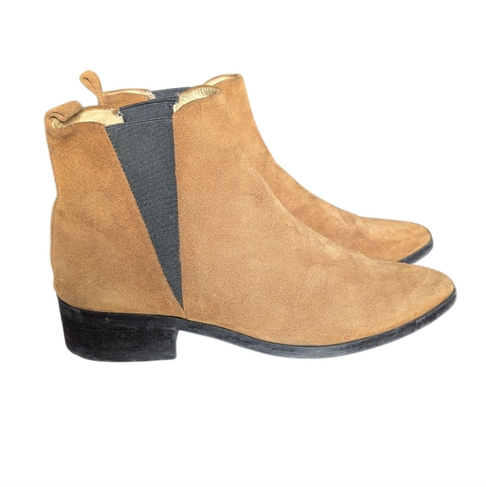 Frank & Oak Tan Suede Ankle Boots Size 6
